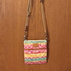 Coach multicolor pattern crossbody purse